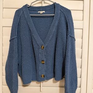 Blue Oversized Cardigan
